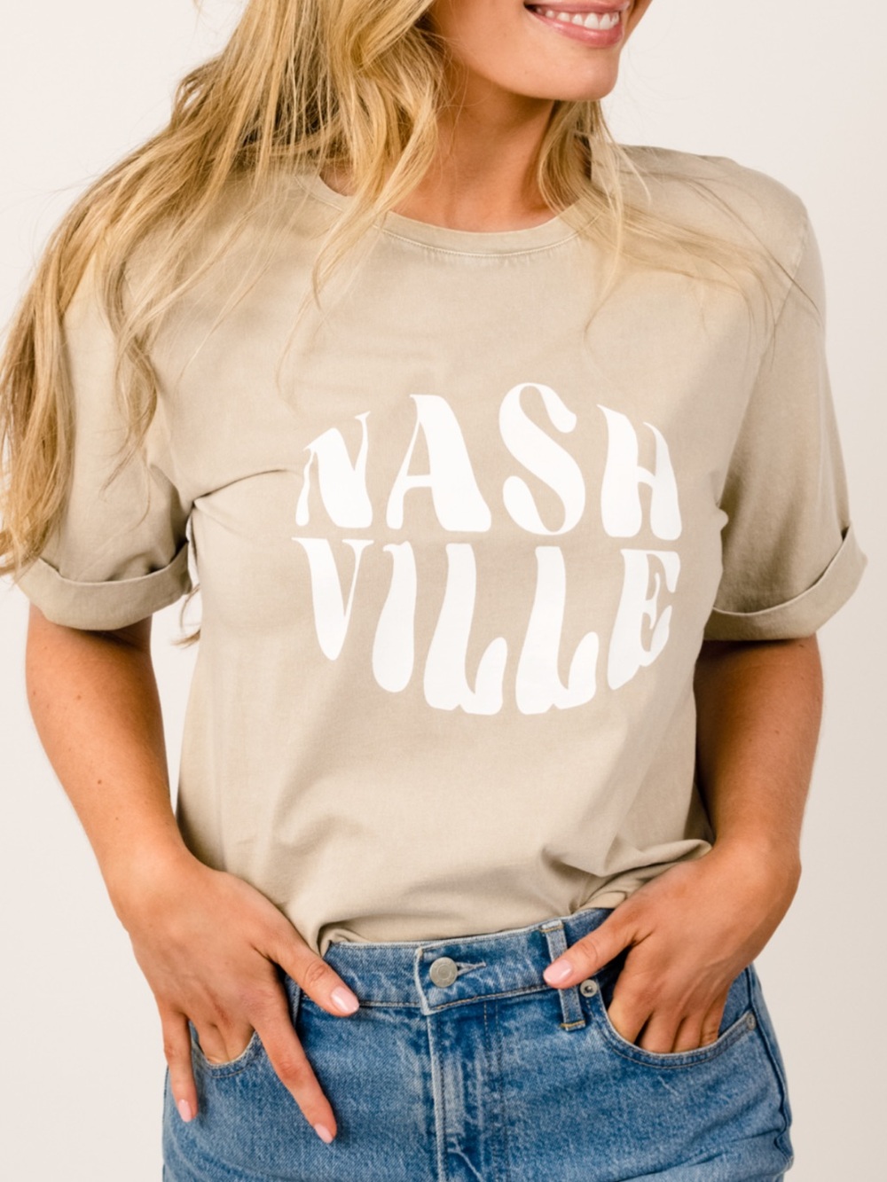 New with Tags Able Beige Nashville Graphic Tee